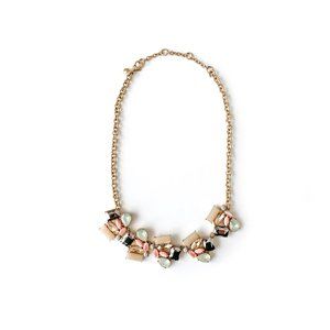 J. CREW pink iridescent cluster statement necklace